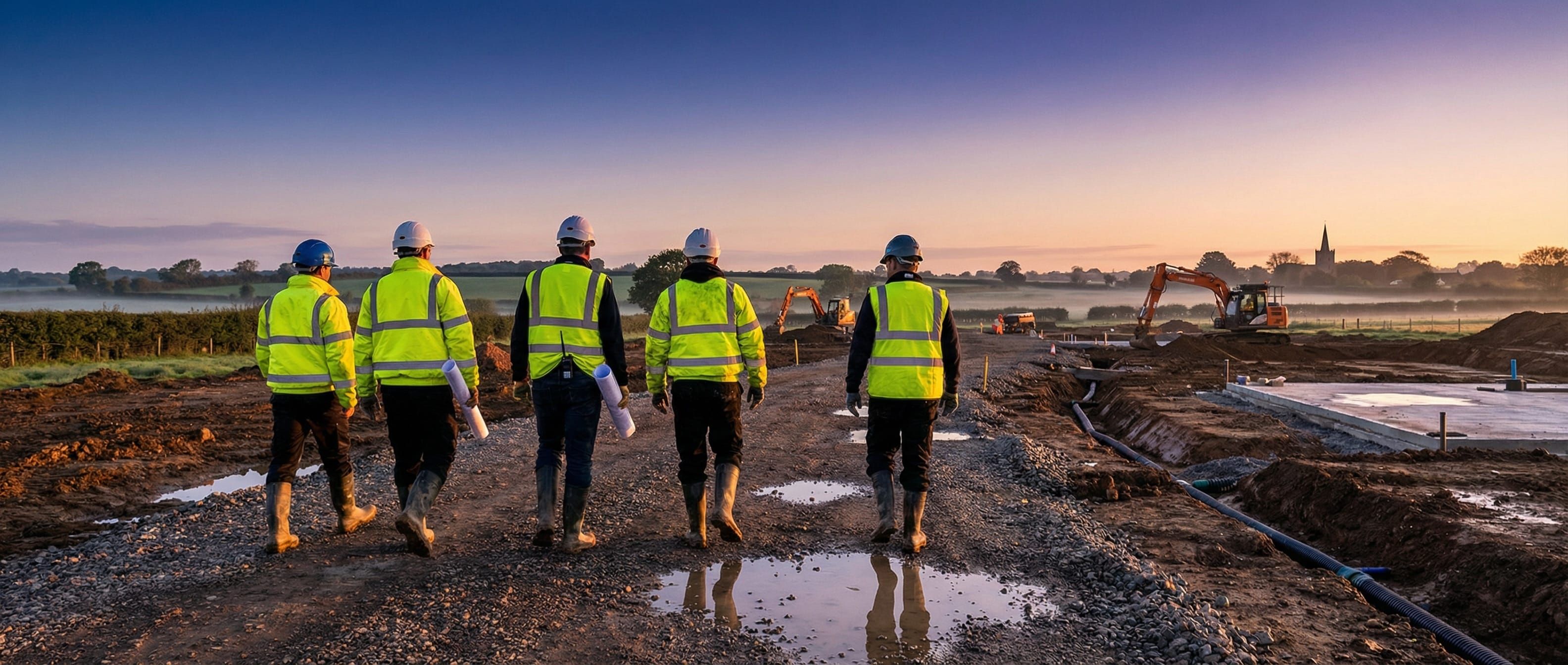 Rospower civil engineering team on a UK construction site