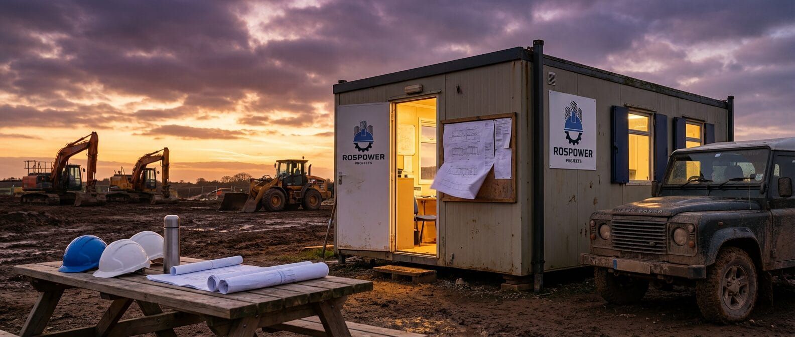 Construction project site managed by Rospower