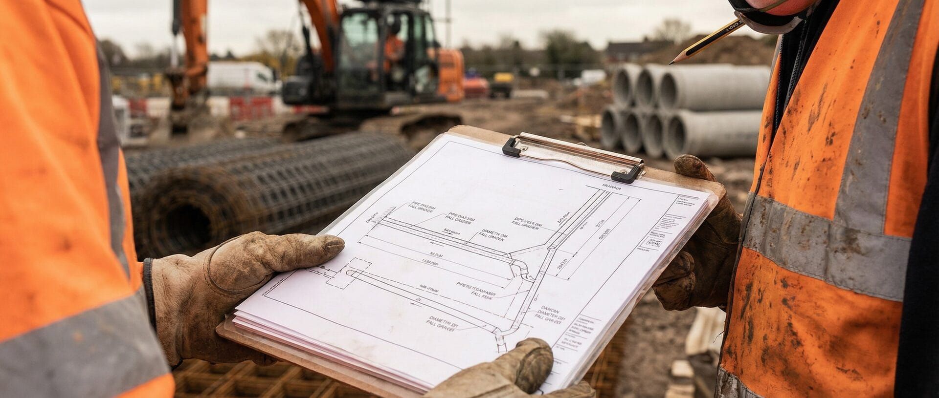 Civil engineering construction site in the UK