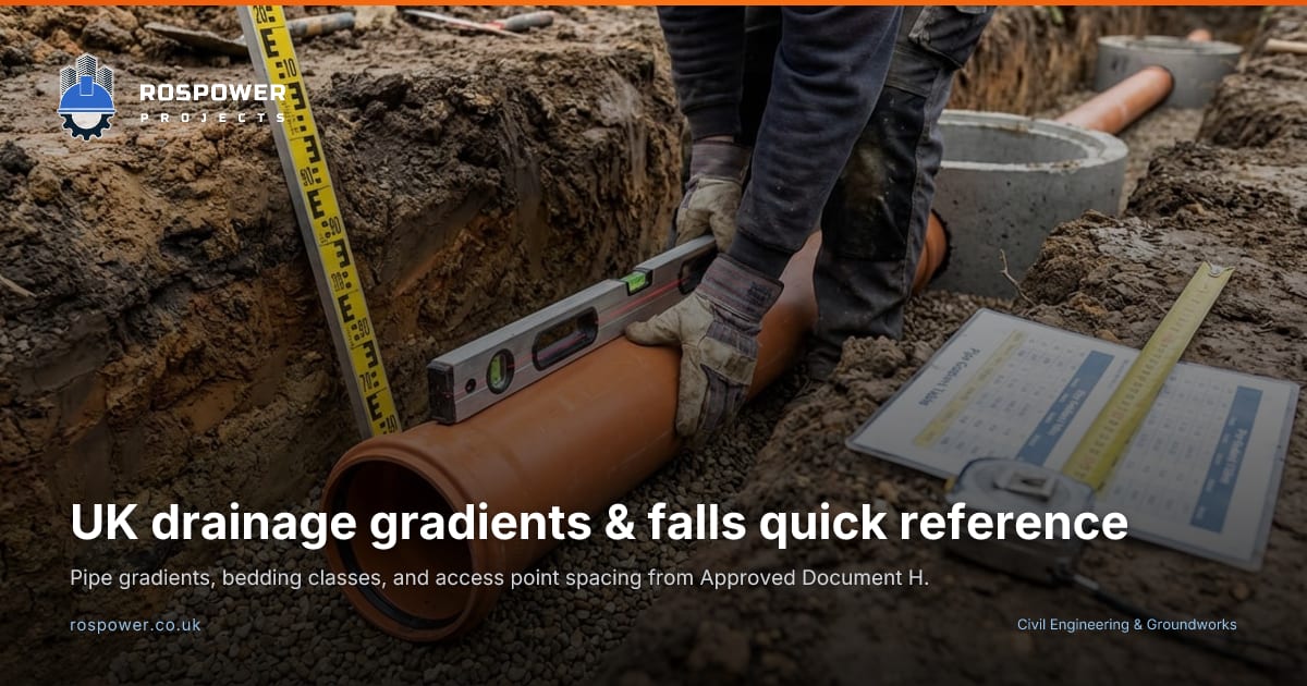UK drainage gradients & falls quick reference - Rospower